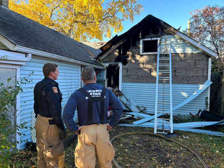 Napier Street fire November 11, 2023. Photo courtesy of the Sarnia Fire and Rescue via Facebook. 