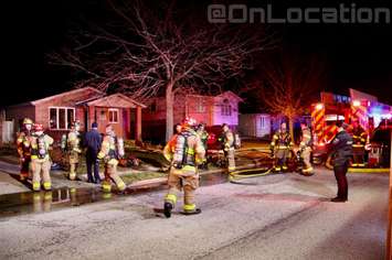 Windsor firefighters on scene of a house fire on Calderwood Avenue, December 7, 2023. Photo courtesy On_Location/X
