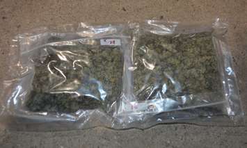 Marijuana that was seized by Chatham-Kent police during a traffic stop on February 8, 2017. (Photo courtesy of the Chatham-Kent Police Service)