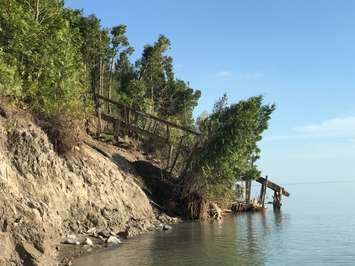 Erosion along the Lake Huron shoreline. (Courtesy of Lake Huron Centre for Coastal Conservation via Twitter)