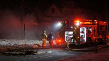 Fire crews respond to a house fire on Christina St. in Sarnia, January 2, 2017. (Photo courtesy of Currie Emergency Photography)