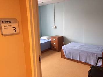Semi-private room at Bluewater Health's new temporary residential withdrawal management facility in Sarnia. January 12, 2018 (Photo by Melanie Irwin)