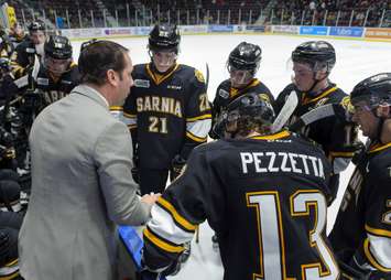 The Windsor Spitfires take on the Sarnia Sting, March 24, 2018. (Photo courtesy of Metcalfe Photography)