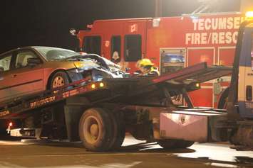 Emergency crews respond to a crash at the intersection of Walker Rd. and HWY 3, April 21, 2015. (Photo by Jason Viau)