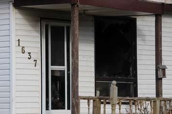 A fire at 1637 Jefferson Blvd. in Windsor is under investigation.  April 16, 2015. (Photo by Adelle Loiselle)