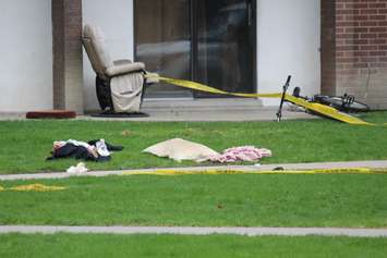 Windsor police investigate a stabbing in the 400 block of Glengarry Ave., April 22, 2015. (Photo by Jason Viau)