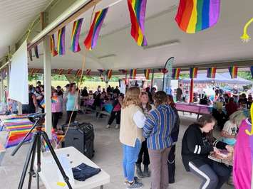 People enjoying the festivities at the 2023 Minto Pride in the Park (Photo by Ryan Drury)