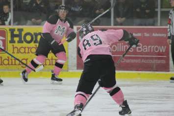 Chatham Maroons take on the Lambton Shores Predators, November 2, 2014.  (Photo courtesy of Jocelyn McLaughlin)
