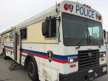 The old Windsor police command bus is being decommissioned after a new one has been purchased with Windsor fire. (Photo by Jason Viau)