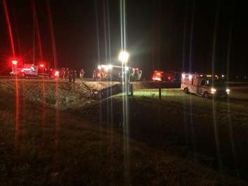 Emergency crews respond to a two-vehicle crash on Hwy. 3 and Graham Side Rd. in Kingsville, December 18, 2014. (Photo by Ricardo Veneza)