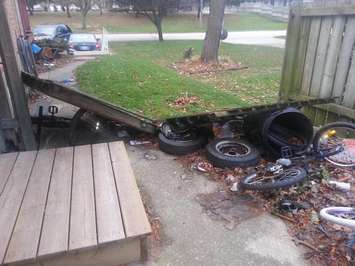 Wind damage seen in Chatham-Kent. (Photo submitted by Trish Duffield via Twitter)