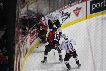 The Windsor Spitfires play the Owen Sound Attack at the WFCU Centre on January 7, 2016. (Photo by Ricardo Veneza)