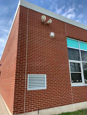 Example of an exterior Wi-Fi access point. Photo supplied by the Thames Valley District School Board. 