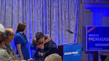 PC MPP Monte McNaughton was re-elected in Lambton-Kent-Middlesex. June 2, 2022. (Photo by Colin Gowdy)