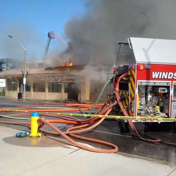 Image of a structure fire at 840 Wyandotte St. E, May 23, 2016 (Photo courtesy of Windsor Fire and Emergency Services)