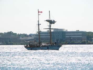Tall ship  travels up the St. Clair River. (July 12, 2016) Photo submitted by Laura Austin