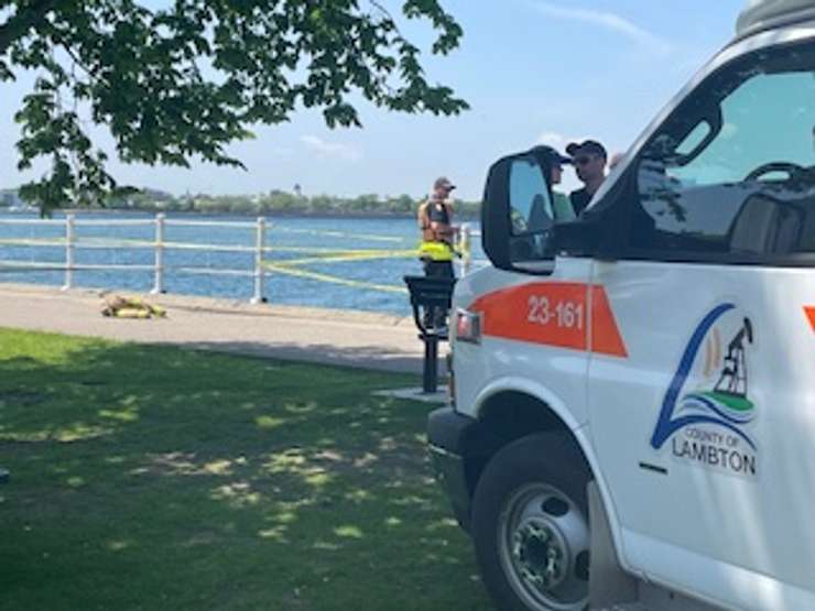 Police investigating crash in Sarnia Bay (Photo by: Sarnia Police Service)