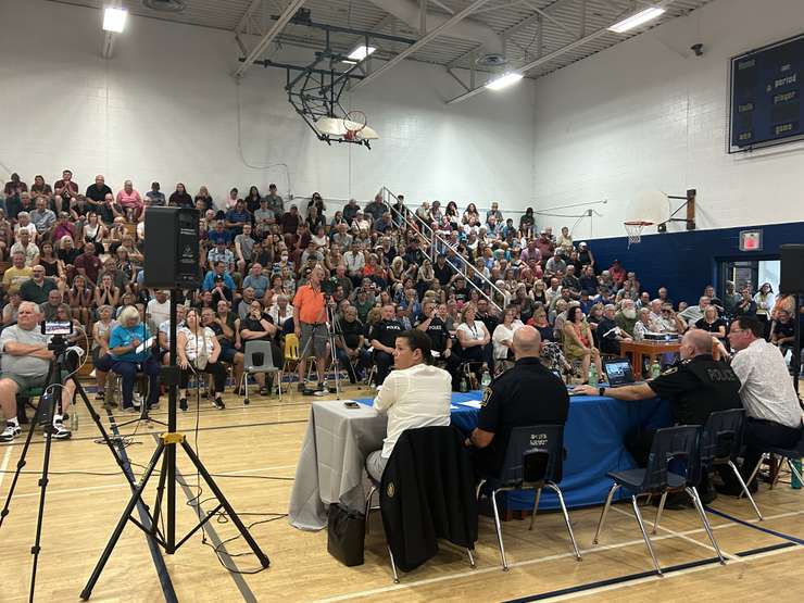 Hundreds attend a town hall hosted by the Sarnia Police Service, Sept 5, 2024 (Photo by: Lindsay Newman/ Blackburn Media)