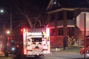 Fire crews check a house on Richmond St in Walkerville, Windsor, on April 1, 2018. Photo by Mark Brown/Blackburn News.