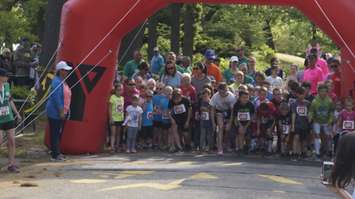 Starting line of the 1km race around Canatara Park. June 3, 2018. (Photo by Colin Gowdy, BlackburnNews)
