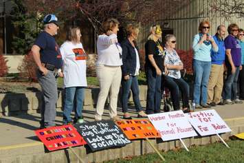 Animal cruelty protesters gather outside of the Chatham Courthouse. November 5, 2015. (Photo by Matt Weverink)