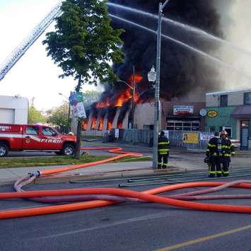 Image of a structure fire at 840 Wyandotte St. E, May 23, 2016 (Photo courtesy of Windsor Fire and Emergency Services)