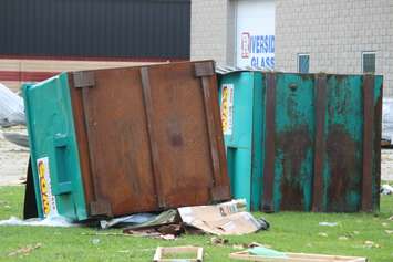 Crews assess and clean up the damage left near the EC Row Expressway and Central Avenue in Windsor on August 25, 2016 after a tornado hit the area. (Photo by Ricardo Veneza)
