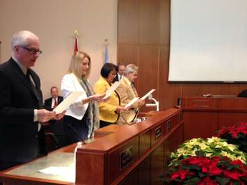 Inaugural meeting of the 2014-2018 Sarnia City Council December 1, 2014 (BlackburnNews.com photo by Melanie Irwin)