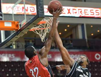 The Windsor Express battle the Mississauga Power, January 31, 2015.  (Photo courtesy of the Windsor Express)