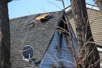 Firefighters at the scene of two house fires in the 800-block of Assumption St. in Windsor March 2, 2015. (Photo by Adelle Loiselle.)