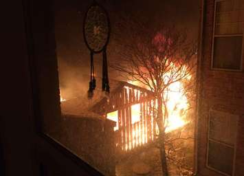 A fire outside of an apartment building on Picton Street, January 24, 2023. Photo courtesy of Joseph Francis.