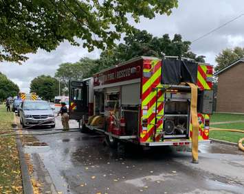 Sarnia Fire responds to a townhouse on Kathleen Avenue. September 26, 2022 Image courtesy of SPFFA Twitter.