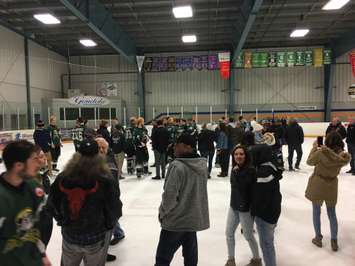 Mount Forest family, friends and fans celebrate after the win. (Photo by Ryan Drury)