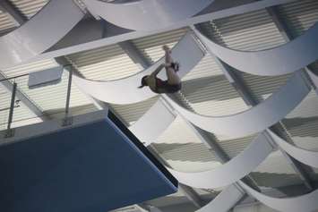 A diver performs a dive at the Windsor International Aquatic and Training Centre on May 23, 2019. Photo by Mark Brown/Blackburn News.