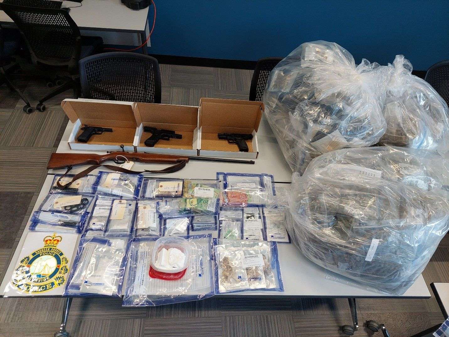 Drugs and guns seized, five arrested across multiple municipalities