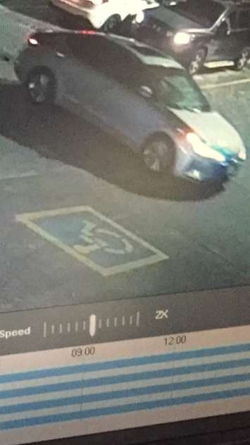 Suspect vehicle in poppy box theft in Durham. (Courtesy of West Grey Police via Facebook)