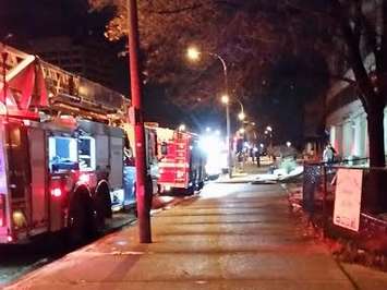 Firefighters attend a blaze at Kenwick Place in Sarnia, November 22, 2015. (Photo courtesy of Matt McNeill)