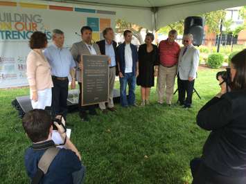 The volunteer site selection committee will be honoured with a plaque in the new mega-hospital after hundreds of hours spent on the project, July 16, 2015. (Photo by Jason Viau)