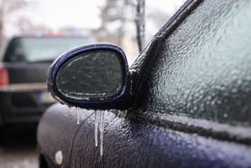 Freezing rain on car