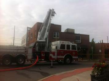 Windsor fire crews outside building in the 700-block of Erie St. (Photo by Adelle Loiselle)
