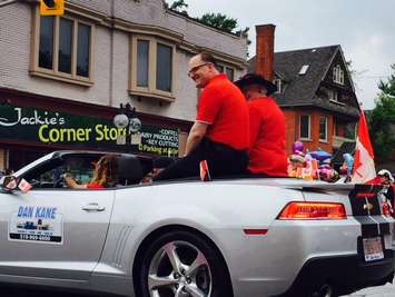 Mayor Drew Dilkens at the Canada Day Parade in Windsor July 1, 2015.  (Photo by Bob Becken)