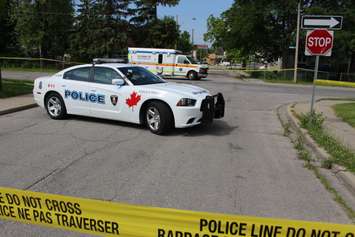 Police investigate an apparent homicide in the 500 block of Brant St., June 4, 2015. (Photo by Jason Viau)