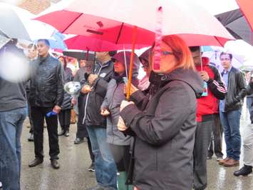Hundreds attended a memorial service on Wonderland Rd. S, for murdered London cab driver Vijay Bhatia, May 4, 2017. (Photo by Miranda Chant)