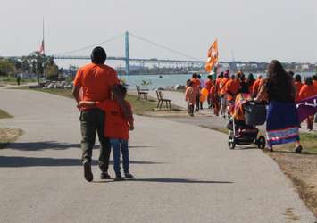 The first National Day for Truth and Reconcilliation marked on Windsor's waterfront, September 30, 2021. (Photo by Maureen Revait)