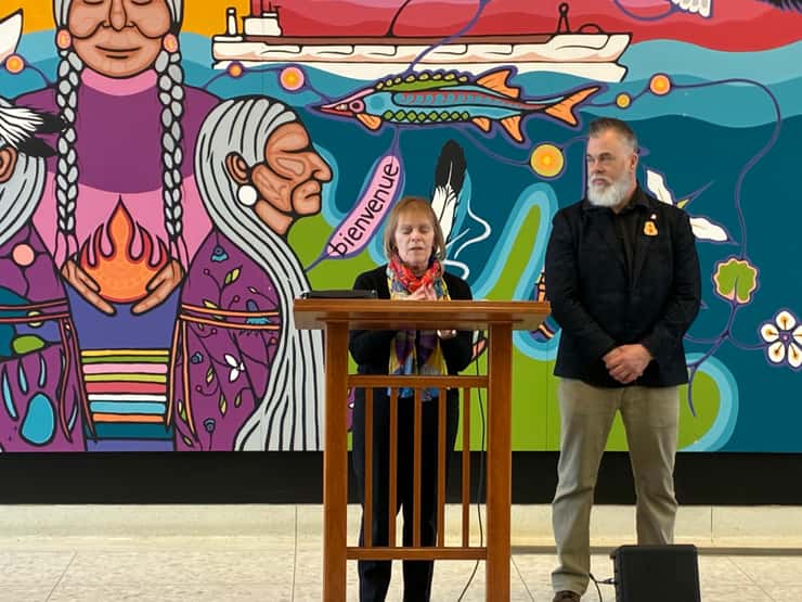 Councillors Anne Marie Gillis and Brian White, members of the UNDRIP committee. March 18, 2026. (Photo by Evan Frederiksen)