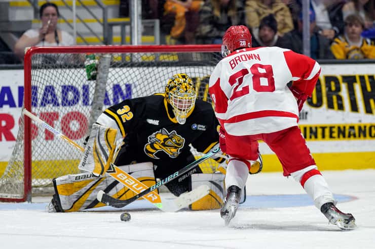 Sarnia Sting beat Soo Greyhounds 6-5 in a shootout at Progressive Auto Sales Arena. February 16, 2026. (Photo courtesy of Darren Metcalfe of Metcalfe Photography)