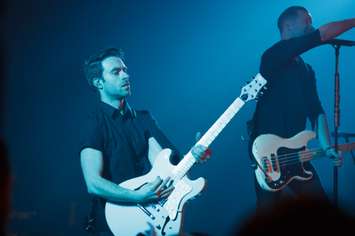 Canadian band Simple Plan on stage at the Olde Walkerville Theatre in a benefit concert presented by Blackburn Radio on February 17, 2016. (Photo by Jason Ploegman)
