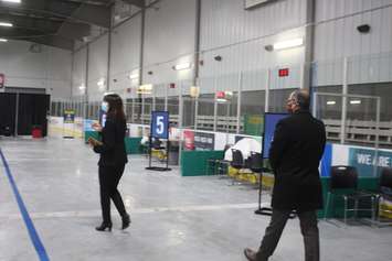 Targeted vaccine clinic for the 80+ population at the WFCU Centre in Windsor, March 3, 2021. (Photo by Maureen Revait) 