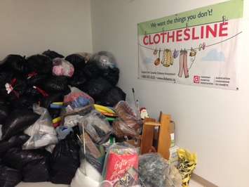 Canadian Diabetes Association Clothesline Donations (BlackburnNews.com photo by Melanie Irwin)