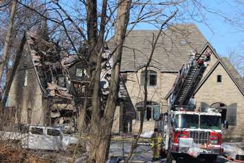 Fire caused major damage to a Lakeshore Rd. home Jan. 14, 2017 (Photo by Dave Dentinger)